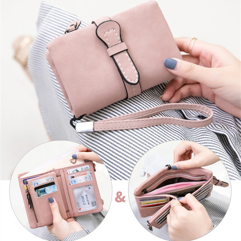 Multifunction Short Purse Fold Women Wallets Drawstring PU Leather Zipper Wallet with Wrist Strap Ladies Carteira Feminina
Multifunction Short Purse Fold Women Wallets Drawstring PU Leather Zipper Wallet with Wrist Strap Ladies Carteira Feminina