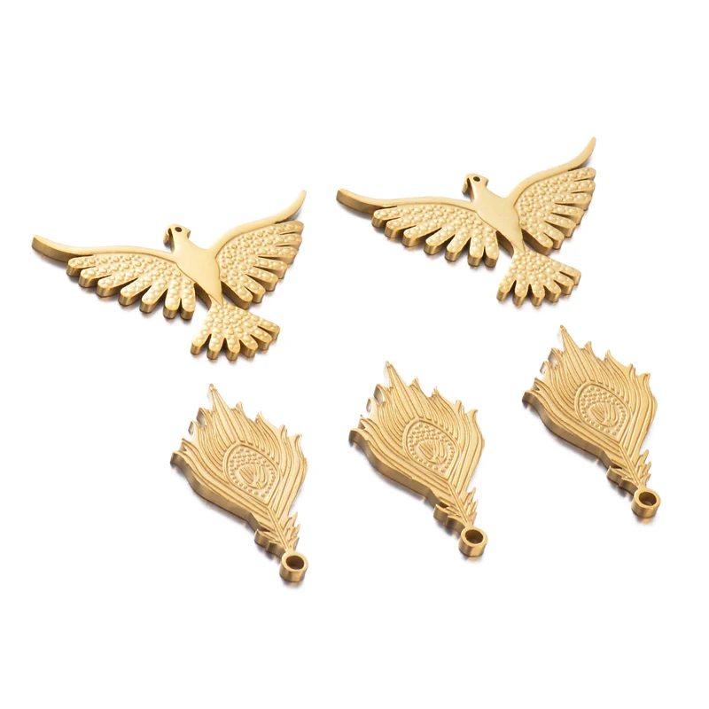 5Pcs/Lot Polishing Phoenix Bird Charm Stainless Steel Animal Feather Pendant Fit DIY Bracelet Necklace Jewelry Making Finding
5Pcs/Lot Polishing Phoenix Bird Charm Stainless Steel Animal Feather Pendant Fit DIY Bracelet Necklace Jewelry Making Finding