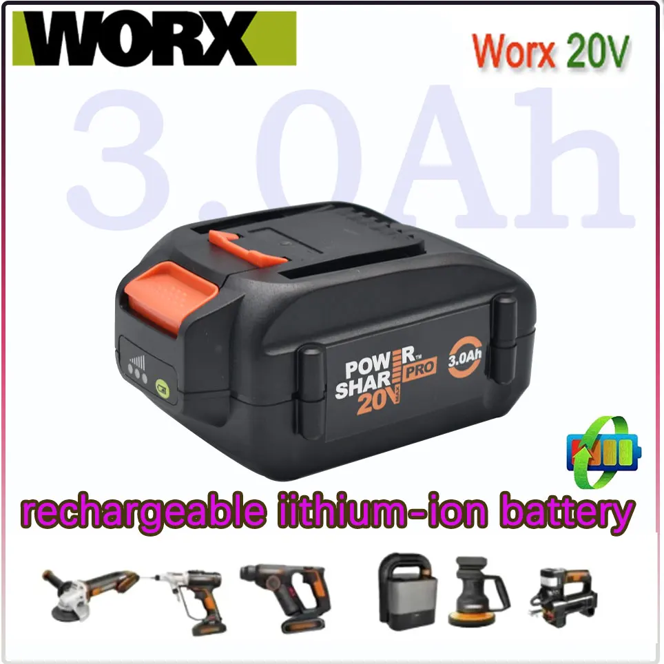 Original For WORX brand new genuine WA3578 - PowerShare 20V 3.0AH lithium-ion large-capacity battery
Original For WORX brand new genuine WA3578 - PowerShare 20V 3.0AH lithium-ion large-capacity battery