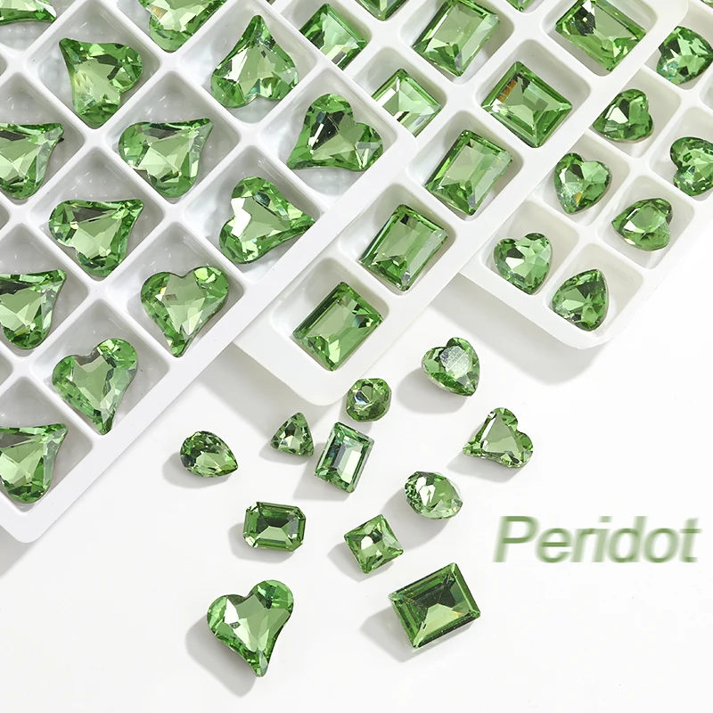 10Pcs Peridot Round Octagon Drop Triangle Sweet Heart Shaped Glass Rhinestones Bulk Nail Design Accessories Diamond Nails Gems
10Pcs Peridot Round Octagon Drop Triangle Sweet Heart Shaped Glass Rhinestones Bulk Nail Design Accessories Diamond Nails Gems