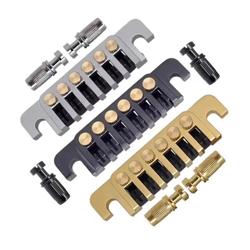 6 String Guitar Bridge Tailpiece Stop Bar Vintage Bridge Tailpiece with Tuners Studs Replacement Electric Guitar Parts
6 String Guitar Bridge Tailpiece Stop Bar Vintage Bridge Tailpiece with Tuners Studs Replacement Electric Guitar Parts