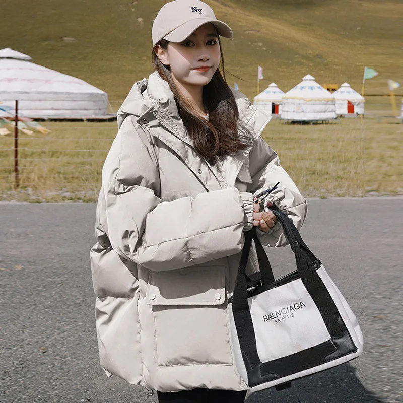 Winter New down Cotton Jacket Women's Hoodie Padded Coat Short College-Style Young Cotton-Padded Coat
Winter New down Cotton Jacket Women's Hoodie Padded Coat Short College-Style Young Cotton-Padded Coat