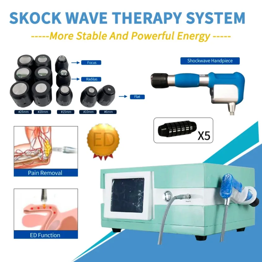 

Popular Shockwave Therapy Equipment Shock Wave Ed Treatment Pain Relief Machine Radial Acoustic Body Massage Weight Reduce