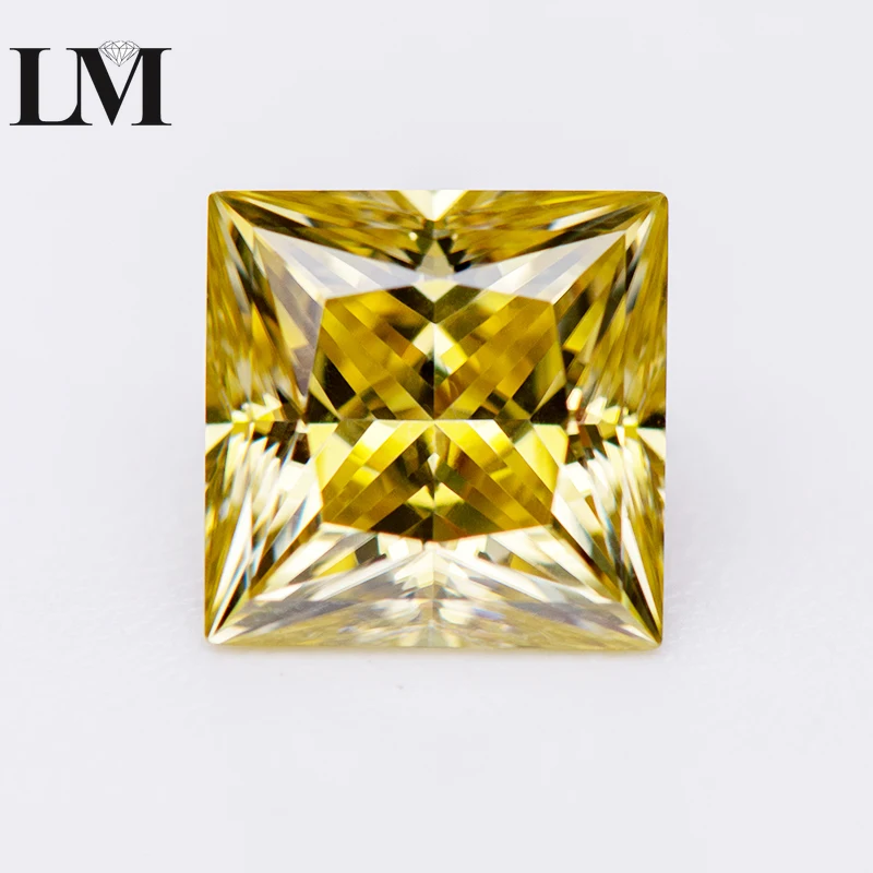 Moissanite Stone Lemon Yellow Color Princess Cut Lab Grown Diamond Gemstone Charms Jewelry for Woman with GRA Certificate
Moissanite Stone Lemon Yellow Color Princess Cut Lab Grown Diamond Gemstone Charms Jewelry for Woman with GRA Certificate