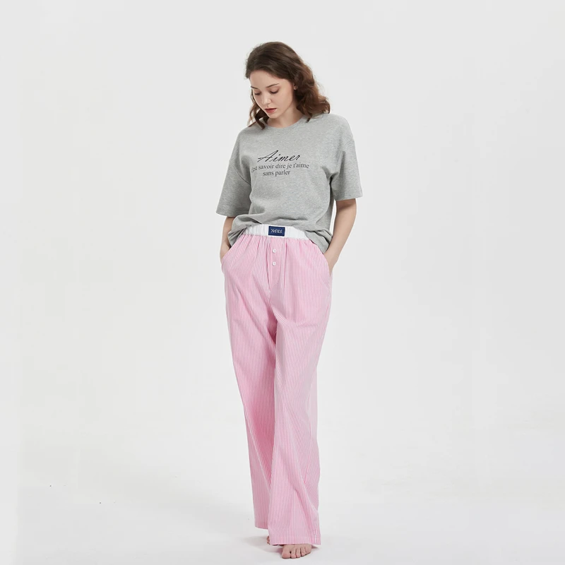 Spring Korean Fashion Striped Wide Leg Pants Women Loose Straight Leg Full Length Casual Trousers Versatile New Design Clothing
Spring Korean Fashion Striped Wide Leg Pants Women Loose Straight Leg Full Length Casual Trousers Versatile New Design Clothing
