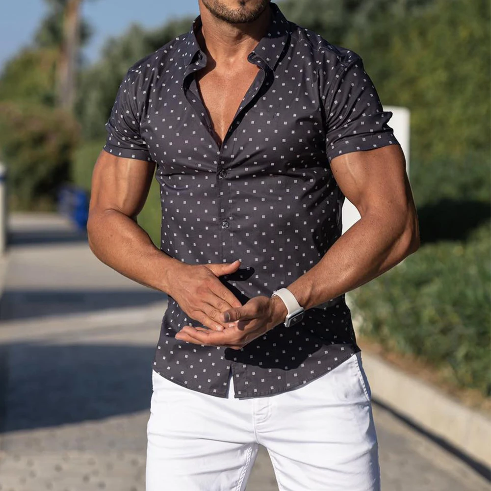Men\\'s Male Shirt Short Sleeve Blouse Slim Business Summer Button Tops Casual Clothing Down For Boys Brand New
Men\\'s Male Shirt Short Sleeve Blouse Slim Business Summer Button Tops Casual Clothing Down For Boys Brand New