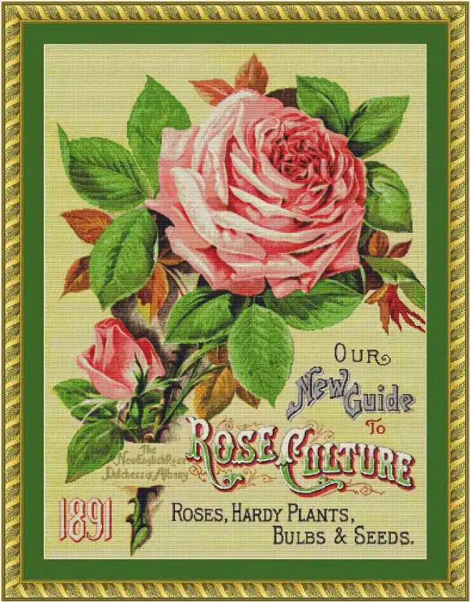 

Набор для вышивания розовая роза 68-88, Набор для вышивки крестиком без принта, Набор для вышивки крестиком