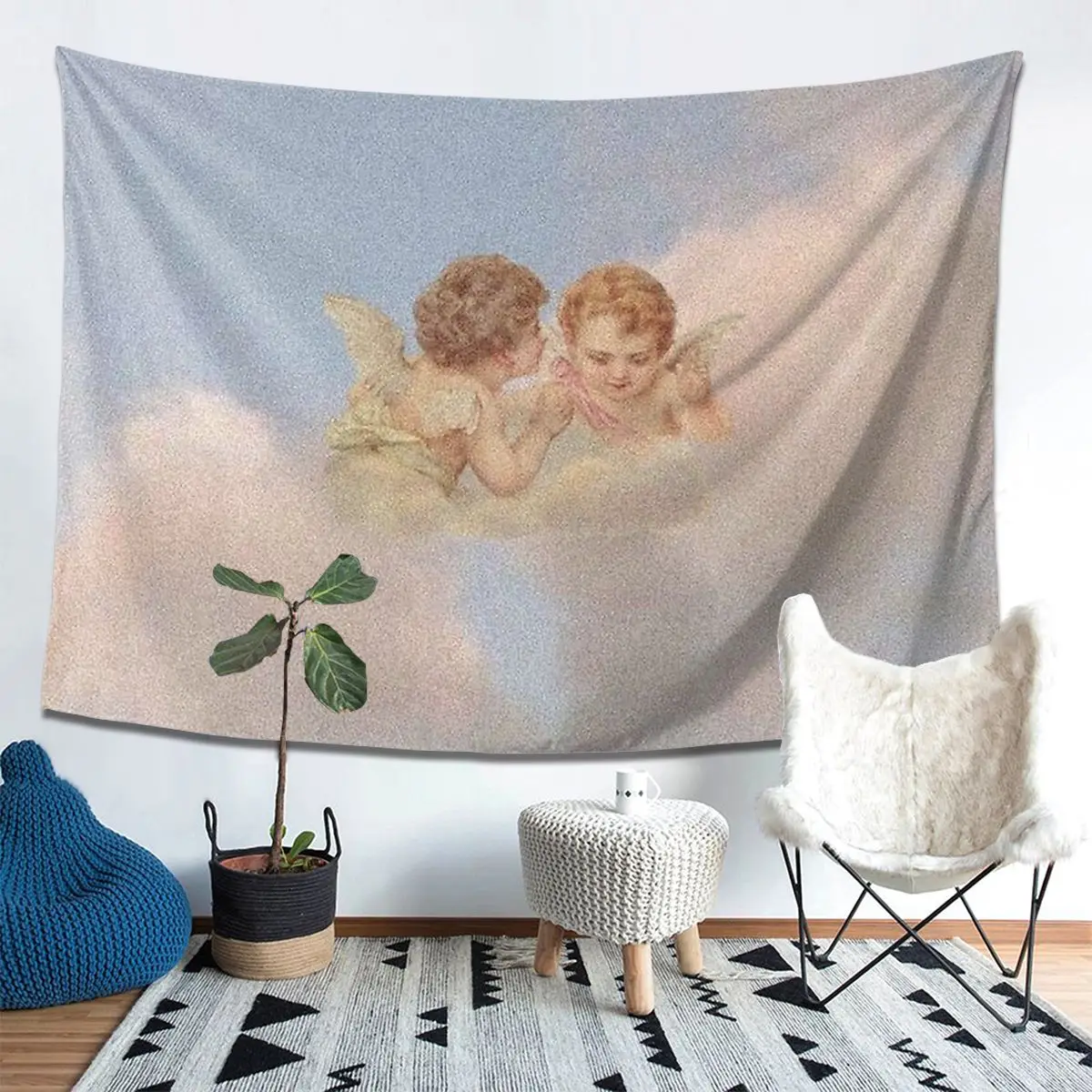 

Renaissance Cloud Angels Aesthetic Home Decor Tapestry Funny Wall Hanging Tapestries for Living Room Bedroom Dorm Room