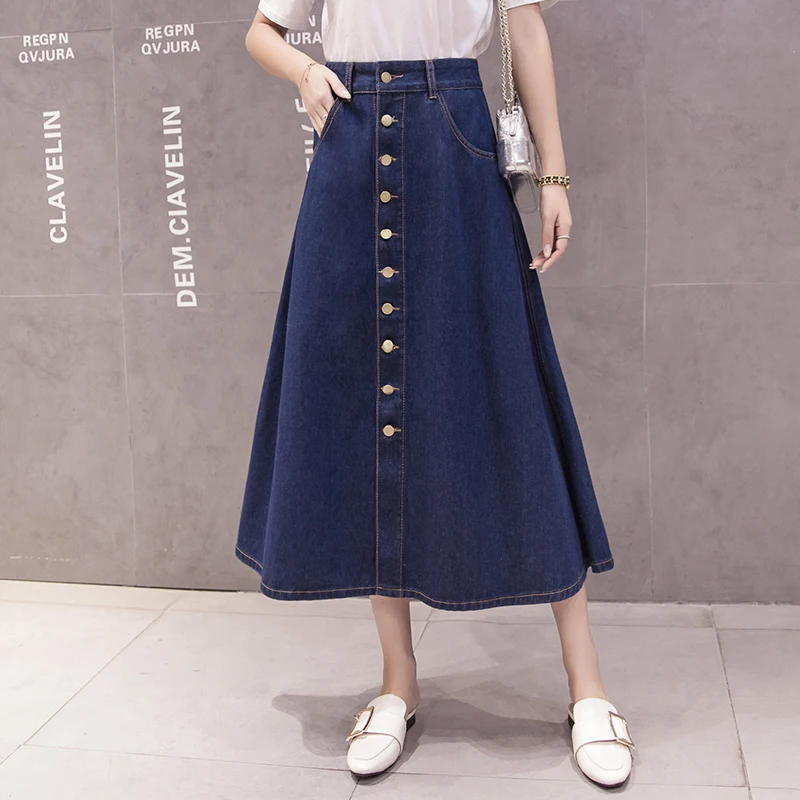 High waisted Denim Skirt Women Spring Autumn 2023 New Slim Button Pocket Denim Long A-line Half Skirts Female Casual Clothing
High waisted Denim Skirt Women Spring Autumn 2023 New Slim Button Pocket Denim Long A-line Half Skirts Female Casual Clothing
