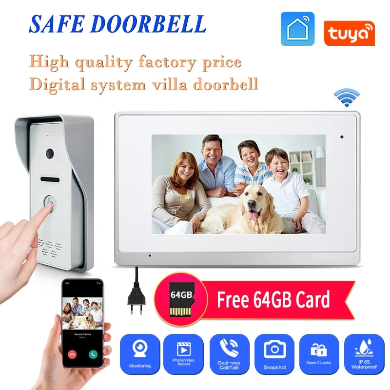 Cheapest Tuya Snapshot Video Door Phone For Internal Apartment 7’’ Lcd Screen Smart Wifi Doorbell Camera App Intercom
Cheapest Tuya Snapshot Video Door Phone For Internal Apartment 7’’ Lcd Screen Smart Wifi Doorbell Camera App Intercom