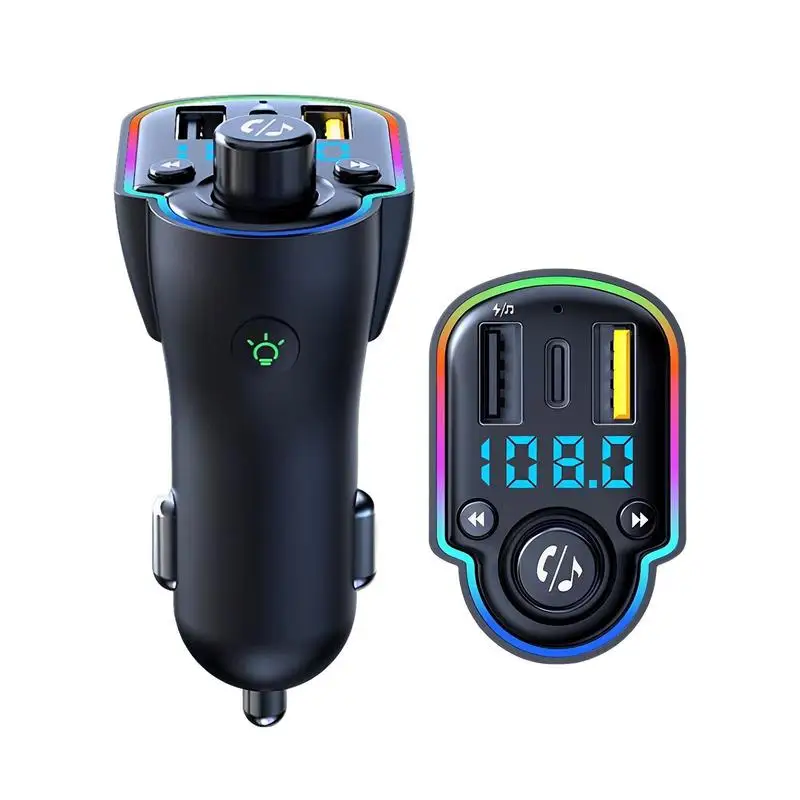 

Car A8 Hands-free Smart 5.0 FM Transmitter Car Kit MP3 Modulator Player Handsfree Audio Receiver QC 3.0 PD Dual USB Fast Charger