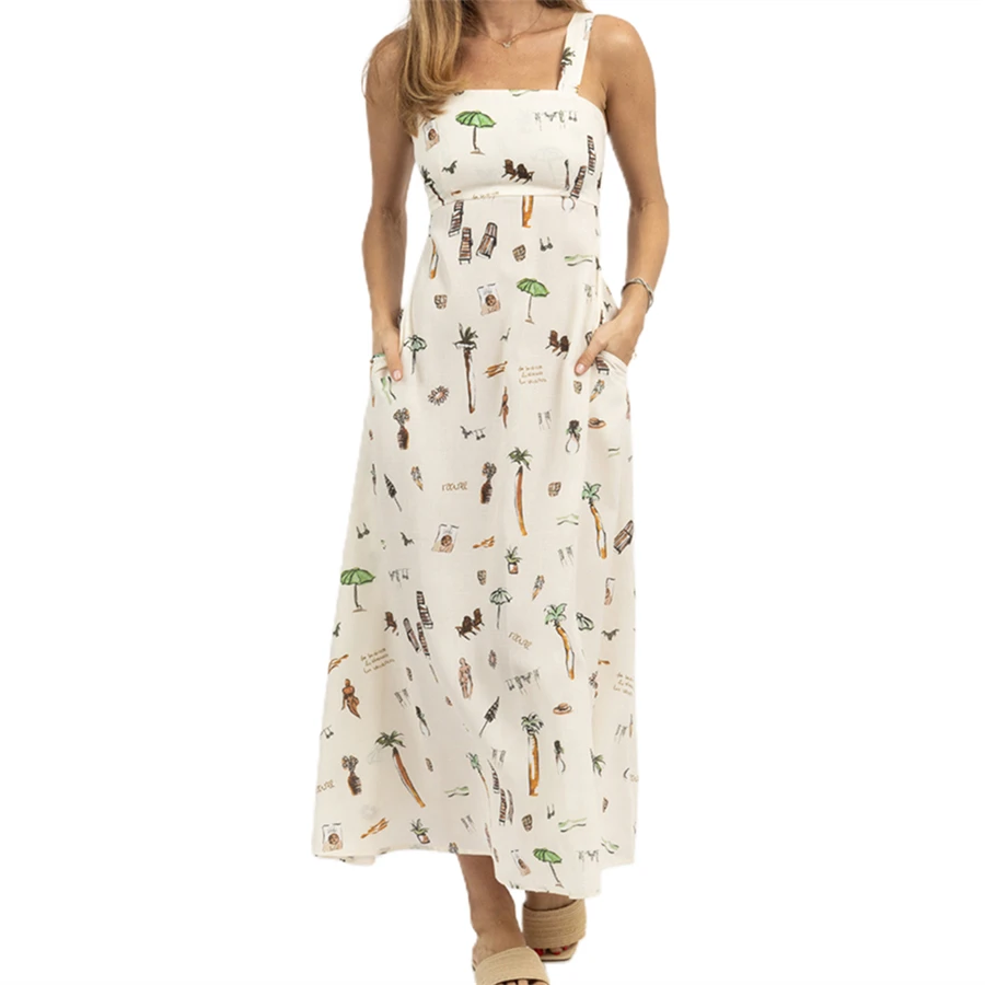 Summer Graffiti Print Tied Backless Suspender Party Dress for Cocktail Party Beach Club Women's Strap A-Line Tank Long Dress
Summer Graffiti Print Tied Backless Suspender Party Dress for Cocktail Party Beach Club Women's Strap A-Line Tank Long Dress