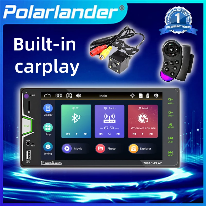 Car Multimedia Player 2 DIN 7" Capacitive Touch Screen Wince Stereo Receiver Carplay Android Auto Bluetooth for Toyota Corolla
Car Multimedia Player 2 DIN 7" Capacitive Touch Screen Wince Stereo Receiver Carplay Android Auto Bluetooth for Toyota Corolla