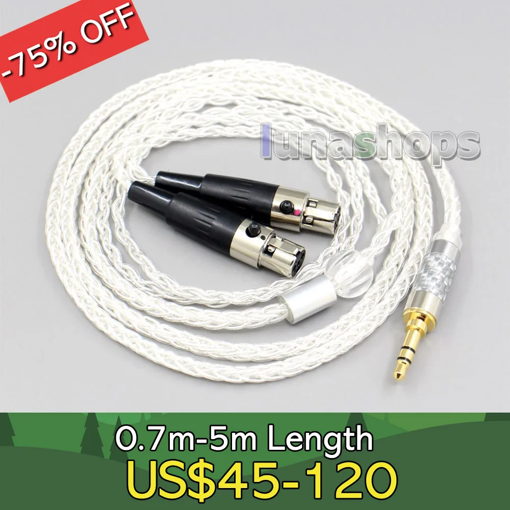 

2.5mm 4.4mm XLR 8 Core Silver Plated OCC Earphone Cable For HEDD Air Motion Transformer HEDDphone ONE