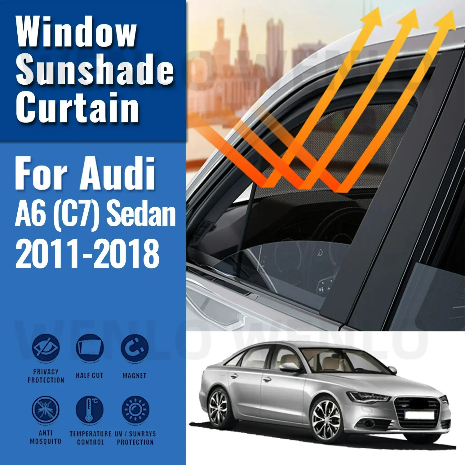 Автомобильный солнцезащитный козырек для Audi A6 C7 Sedan 2011-2018, занавеска на переднее и заднее ветровое стекло, боковой детский козырек от солнца
Автомобильный солнцезащитный козырек для Audi A6 C7 Sedan 2011-2018, занавеска на переднее и заднее ветровое стекло, боковой детский козырек от солнца