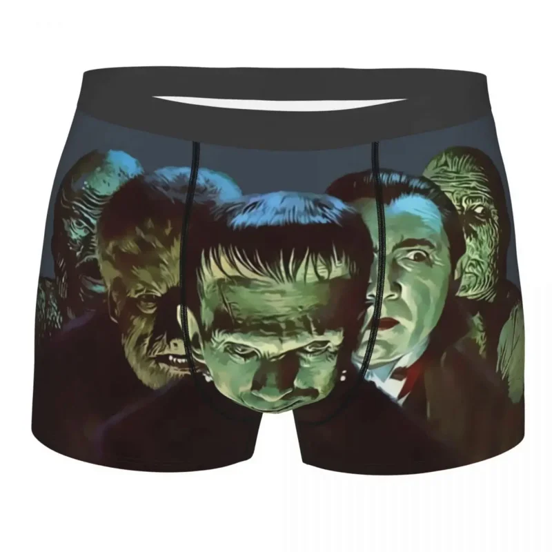 

Male Novelty Gang Of Monsters Underwear Bride of Frankenstein Horror Film Boxer Briefs Breathable Shorts Panties Underpants