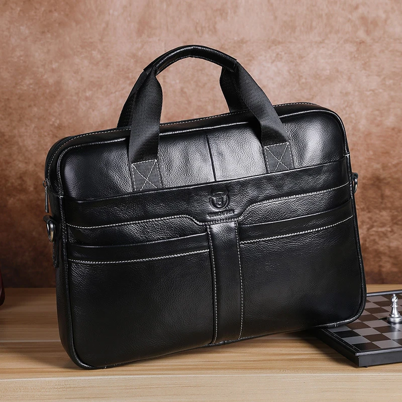 

Genuine Leather Briefcase for Man Office Work Handbags Computer Laptop Shoulder Business Messenger Crossbody Side Cowhide Bag