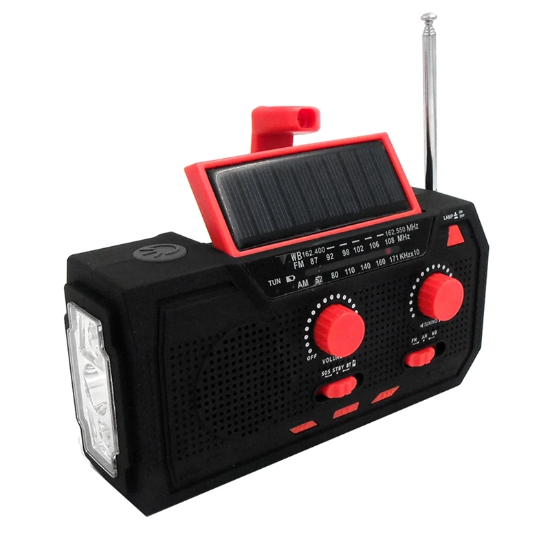 Multifunction Hand Crank Solar Radio FM/AM Weather Radio Emergency LED Flashlight For Outdoor Camping
Multifunction Hand Crank Solar Radio FM/AM Weather Radio Emergency LED Flashlight For Outdoor Camping