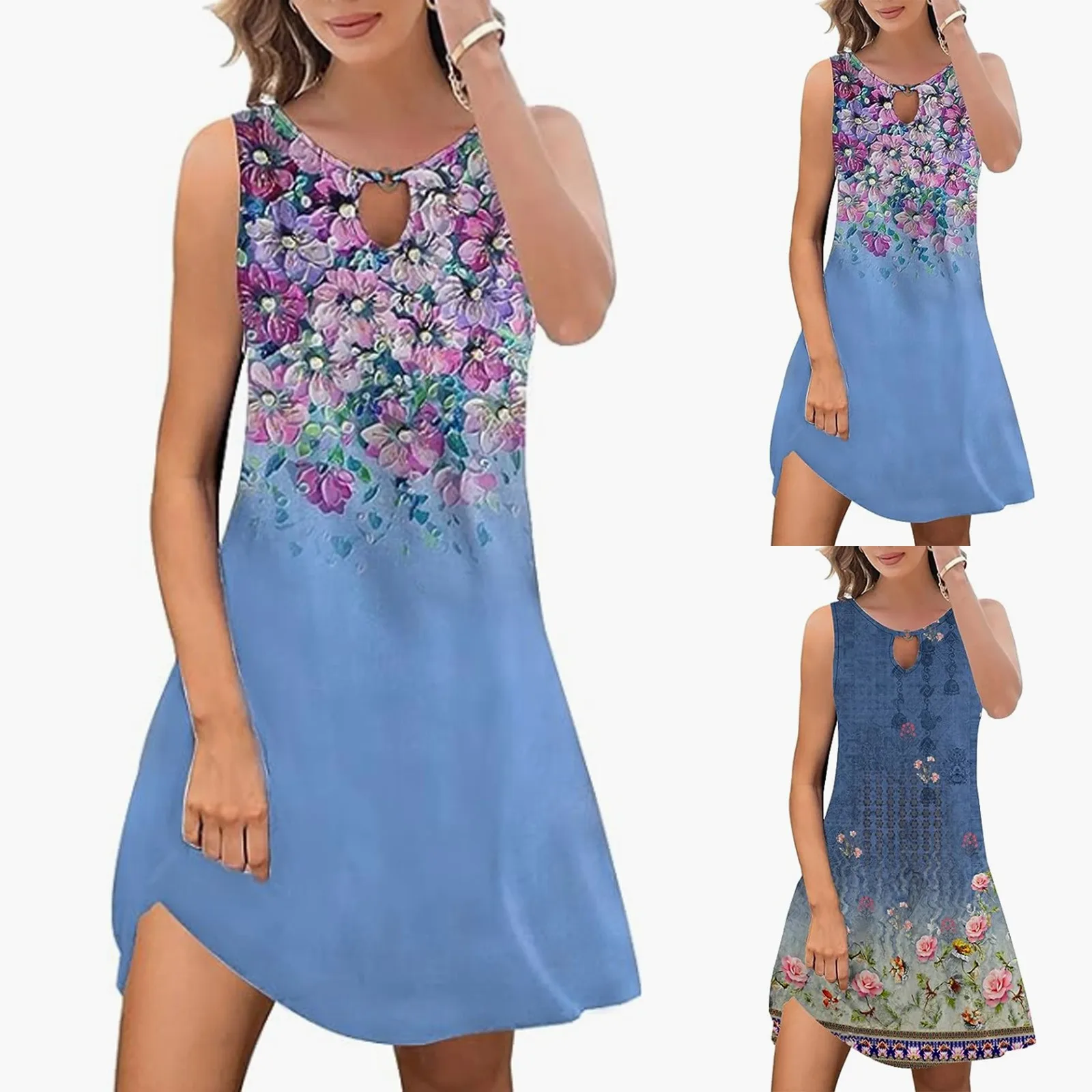 Summer Dresses For Women Casual Trendy Boho Floral Print Cover Up Crew Neck Sleeveless Sundresses Bell Arm Dresses
Summer Dresses For Women Casual Trendy Boho Floral Print Cover Up Crew Neck Sleeveless Sundresses Bell Arm Dresses