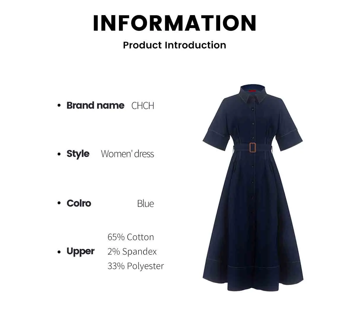 Women's Denim Dress Spring Summer Casual Belt Design Long Dresses Female 2025 Fashion Streetwear Sewing Thread Half Sleeve Dress 28 S9f0a9d7ebb3c4063ac18ae11822aacdaE