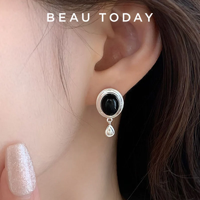 Женские классические серьги-гвоздики BEAUTODAY из стерлингового серебра с агатом в черном и белом цвете, ювелирные аксессуары ручной работы, 93546
Женские классические серьги-гвоздики BEAUTODAY из стерлингового серебра с агатом в черном и белом цвете, ювелирные аксессуары ручной работы, 93546