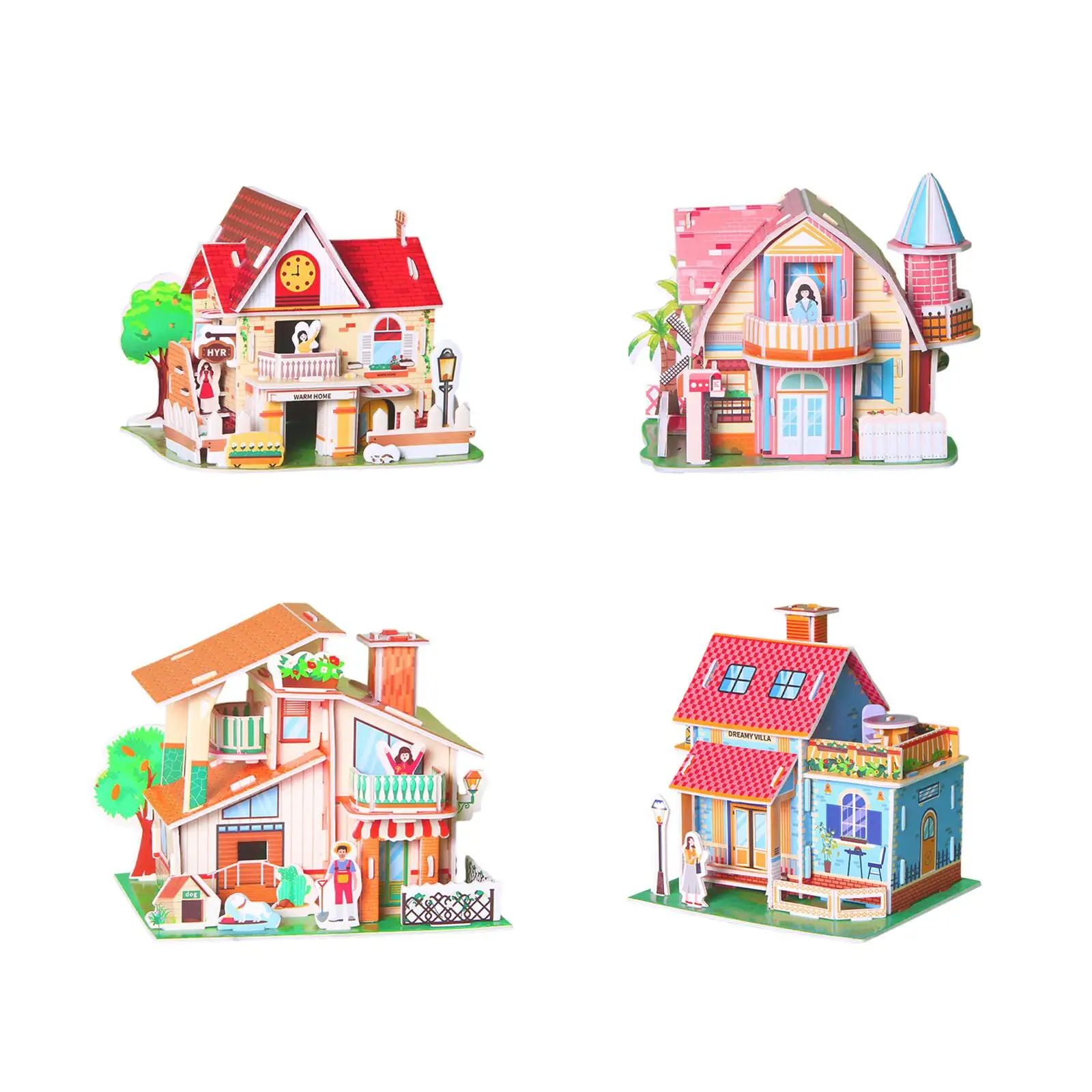 

DIY 3D Jigsaw Puzzle Toys Brain Teaser Paper Cardboard Handmade Party Favor Dream House for Adults Kids Unique Gifts Decorative