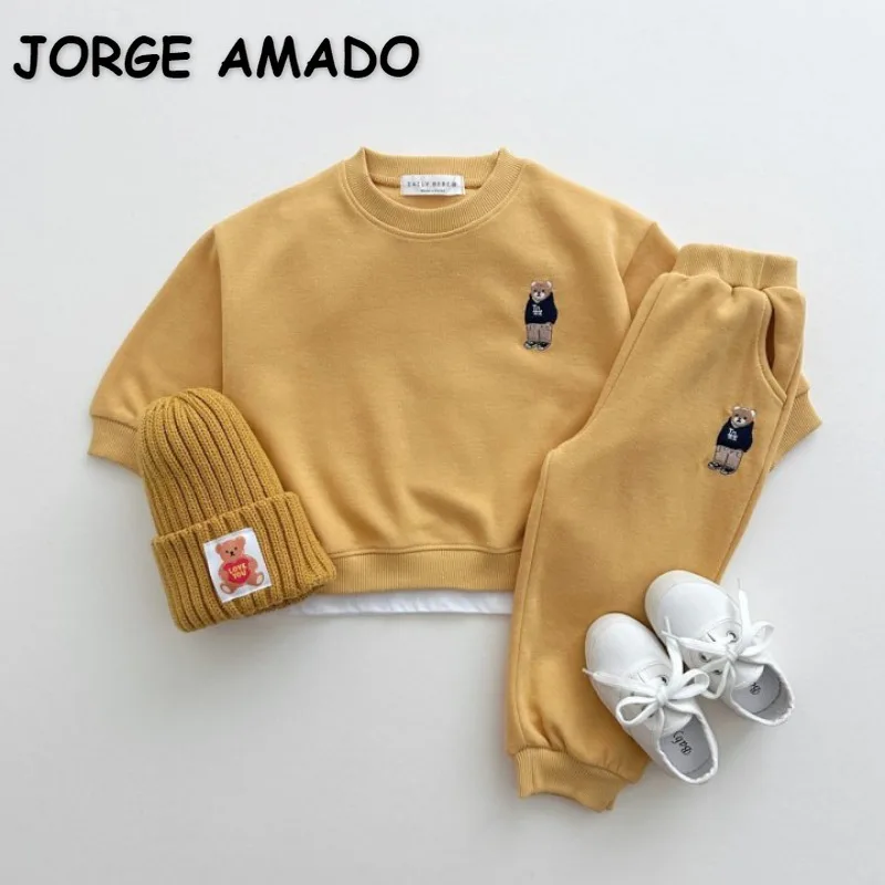 New Autumn Winter Kids Boys Girls Sets Solid Color Cartoon Bear Long Sleeves Sweatshirts+Sports Pants Unisex Clothes Ec133
New Autumn Winter Kids Boys Girls Sets Solid Color Cartoon Bear Long Sleeves Sweatshirts+Sports Pants Unisex Clothes Ec133