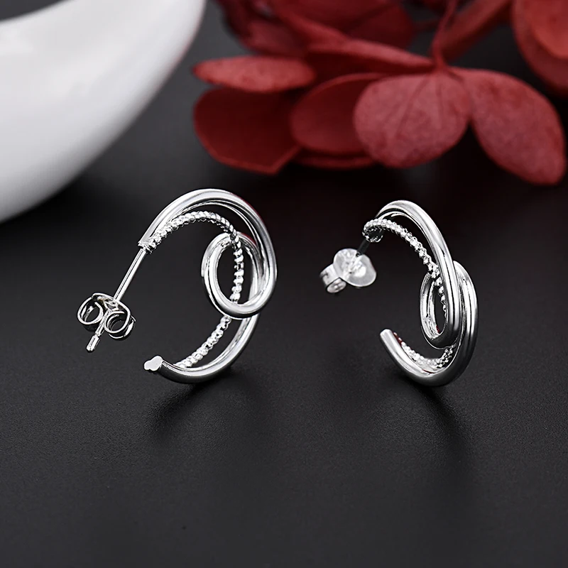 Hot Luxury 925 Sterling Silver creative Chain Earrings stud for Women fashion Party Wedding designer Jewelry Christmas Gifts
Hot Luxury 925 Sterling Silver creative Chain Earrings stud for Women fashion Party Wedding designer Jewelry Christmas Gifts