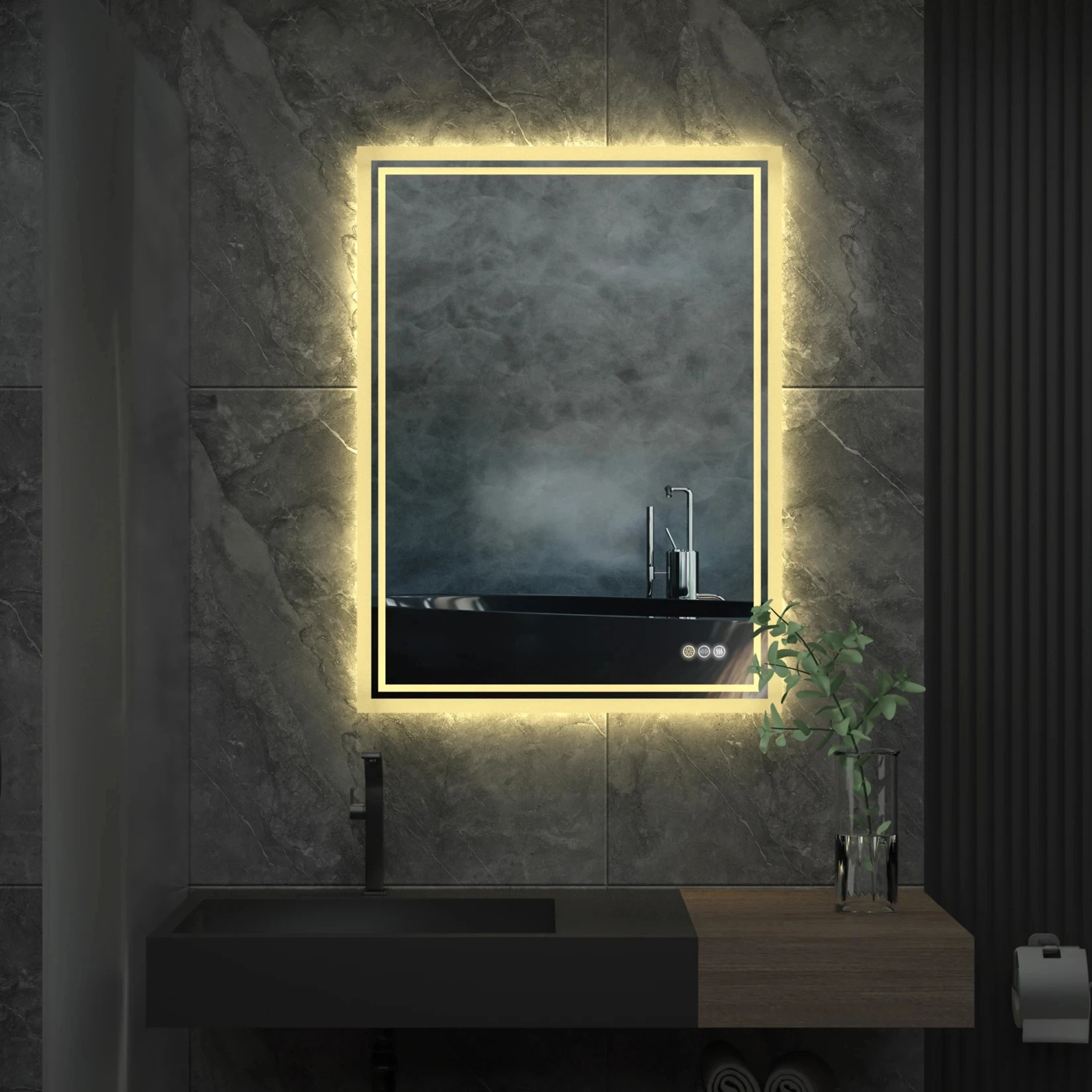 

LED Backlit Mirror Bathroom Vanity with Lights,Anti-Fog,Dimmable,CRI90+,Touch Button,Water Proof,Horizontal/Vertical YX3269VT