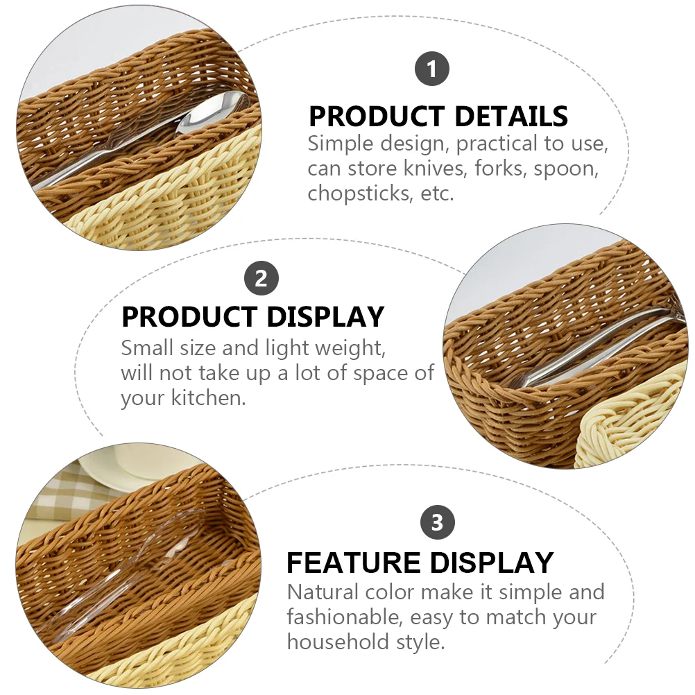 Plastic Rattan Woven Cutlery Storage Basket Chopsticks Holder Spoons Fork Storage Box Container Tableware Organizer
Plastic Rattan Woven Cutlery Storage Basket Chopsticks Holder Spoons Fork Storage Box Container Tableware Organizer