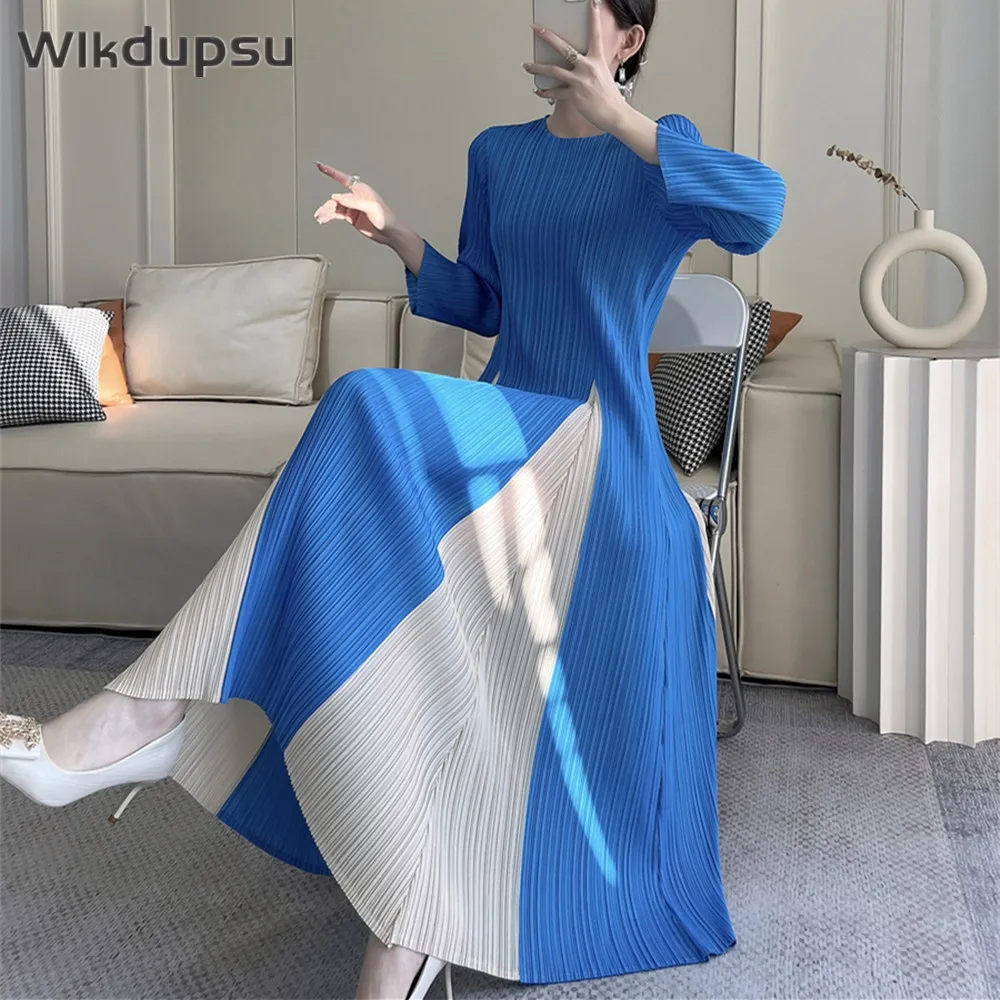 Vintage Elegant Fold Dress Women Big Swing Pleated Long Maxi Dresses Fashion Design Retro Patchwork Luxury Casual Ladies Dress
Vintage Elegant Fold Dress Women Big Swing Pleated Long Maxi Dresses Fashion Design Retro Patchwork Luxury Casual Ladies Dress
