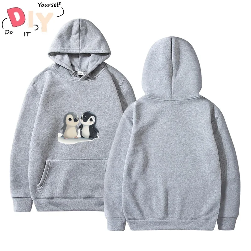 

Pair Of Penguins Hoodie Men Putih Cotton Printed Plus Size Sport Summer Cute Soft Vintage Simple Gildan Oversize Viral