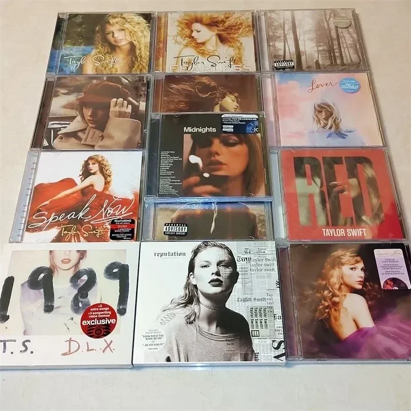 

Miniso Hot Taylor Swift Music Cosplay Disc Cd Midnights 1989 (Taylor'S Version) Speak Now Red Lover 9pcs Best Album Collect Gift