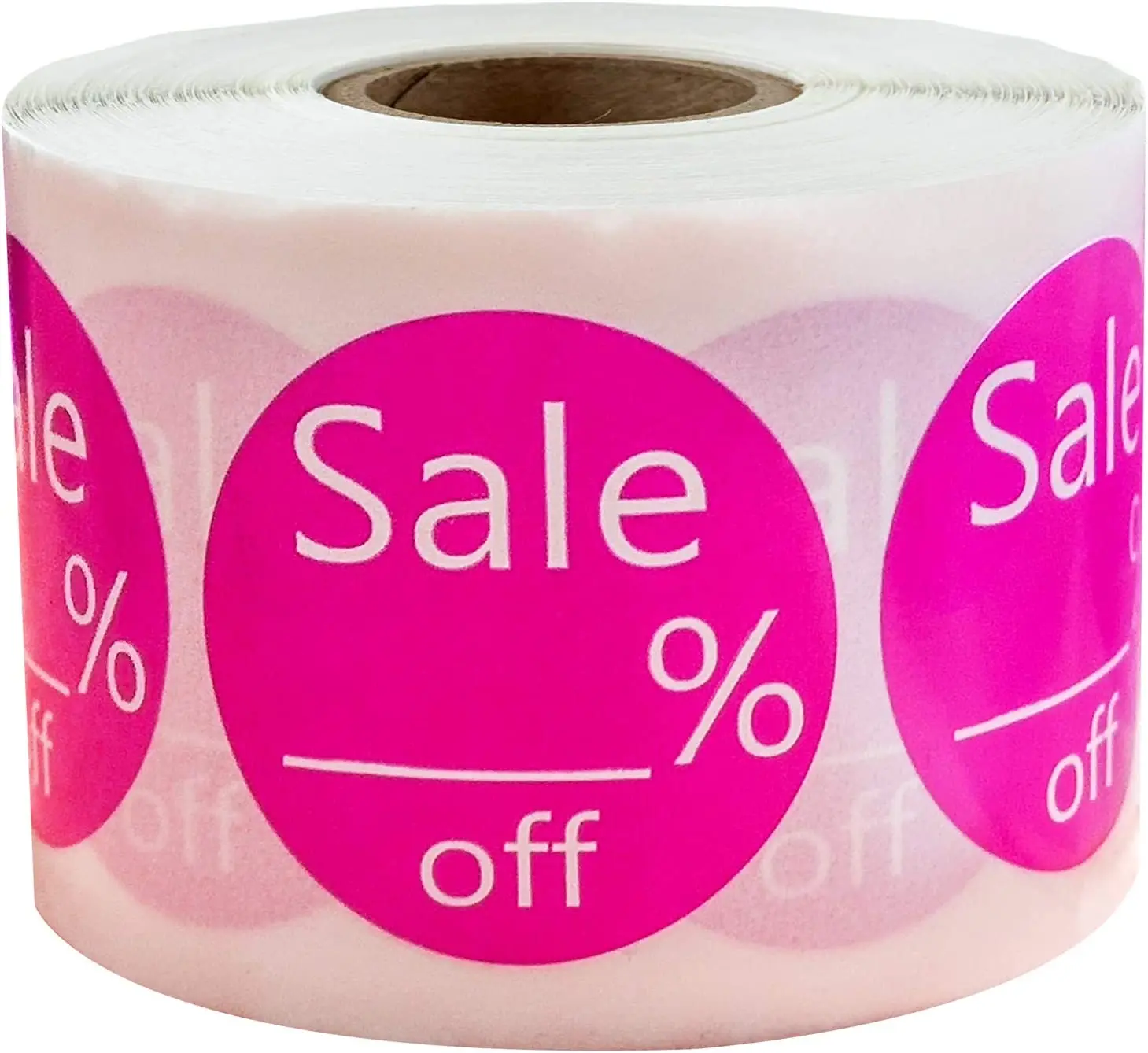 

1.5 Inch Pink Blank Sale % Off Round Price Paper Sticker Labels Adhesive Label for Retail Store Clearance Promotion Deals