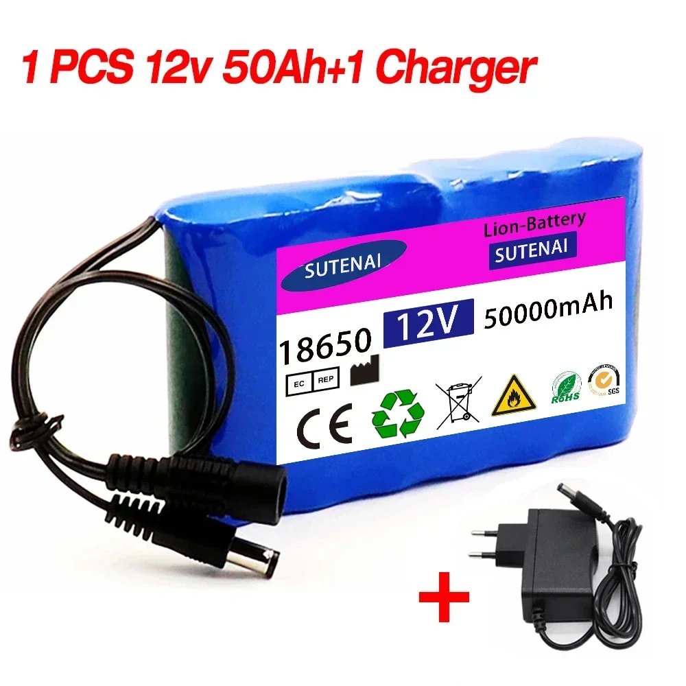 Air transport 12v 50Ah 50000mAh 18650 Rechargeable batteries 12.6V PCB Lithium Battery pack Protection Board +12.6V 1A Charger
Air transport 12v 50Ah 50000mAh 18650 Rechargeable batteries 12.6V PCB Lithium Battery pack Protection Board +12.6V 1A Charger