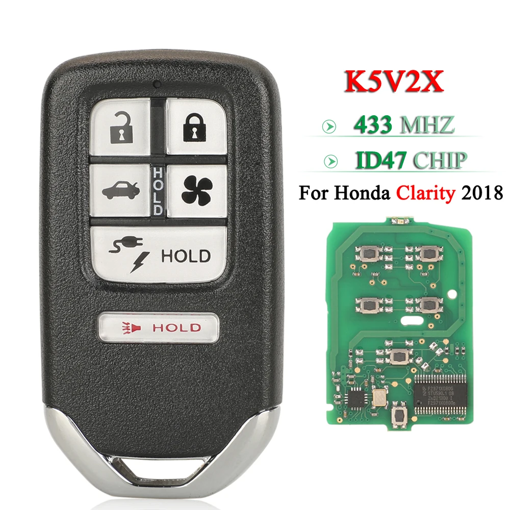 jingyuqin KR5V2X 433MHz for Honda Clarity 2018 Remote Smart Car Key Model: V42 ID47 Chip 6 Buttons Fob Replalcement
jingyuqin KR5V2X 433MHz for Honda Clarity 2018 Remote Smart Car Key Model: V42 ID47 Chip 6 Buttons Fob Replalcement
