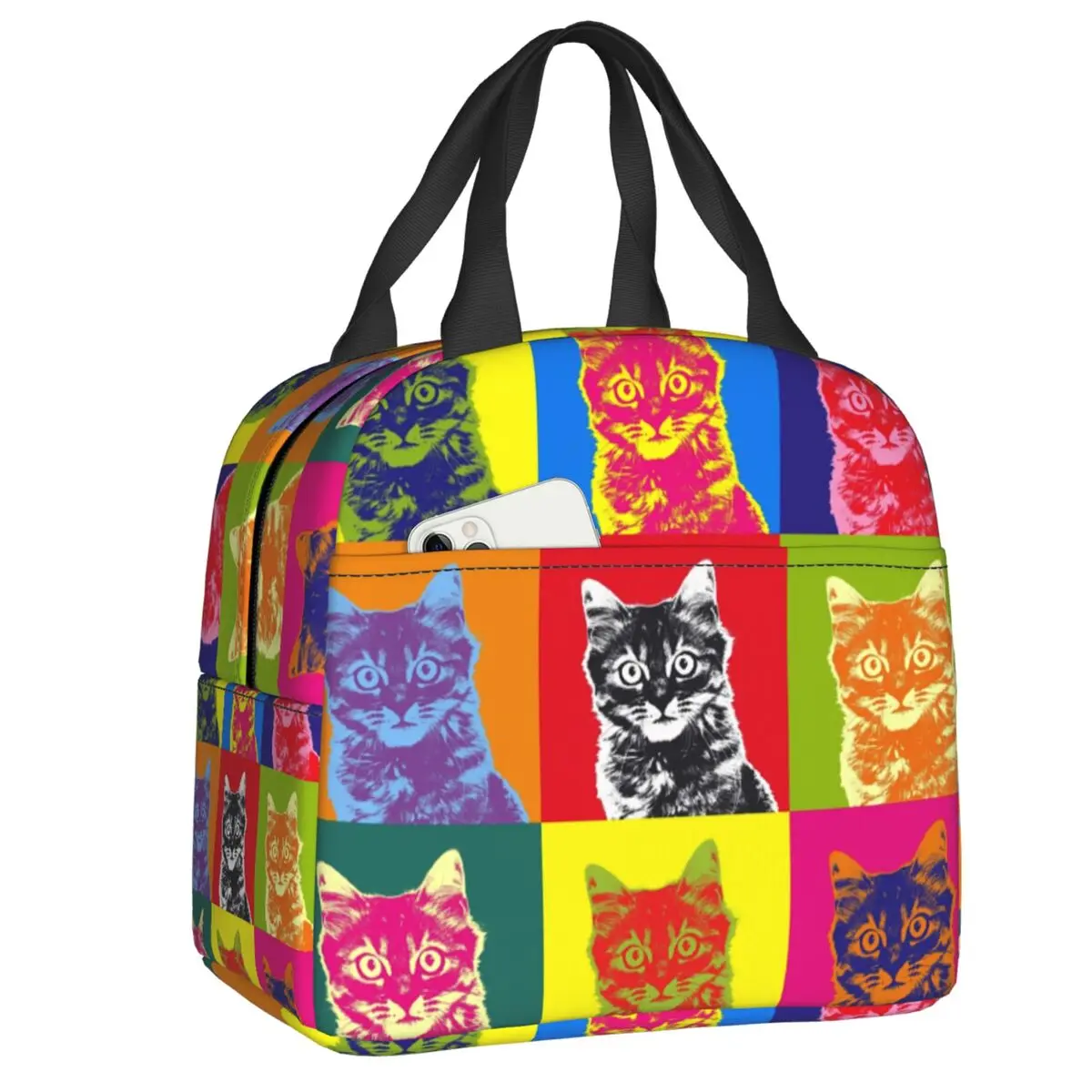 Colourful Cat Portable Lunch Boxes for Women Waterproof Pop Art Cooler Thermal Food Insulated Lunch Bag lunchbag
Colourful Cat Portable Lunch Boxes for Women Waterproof Pop Art Cooler Thermal Food Insulated Lunch Bag lunchbag