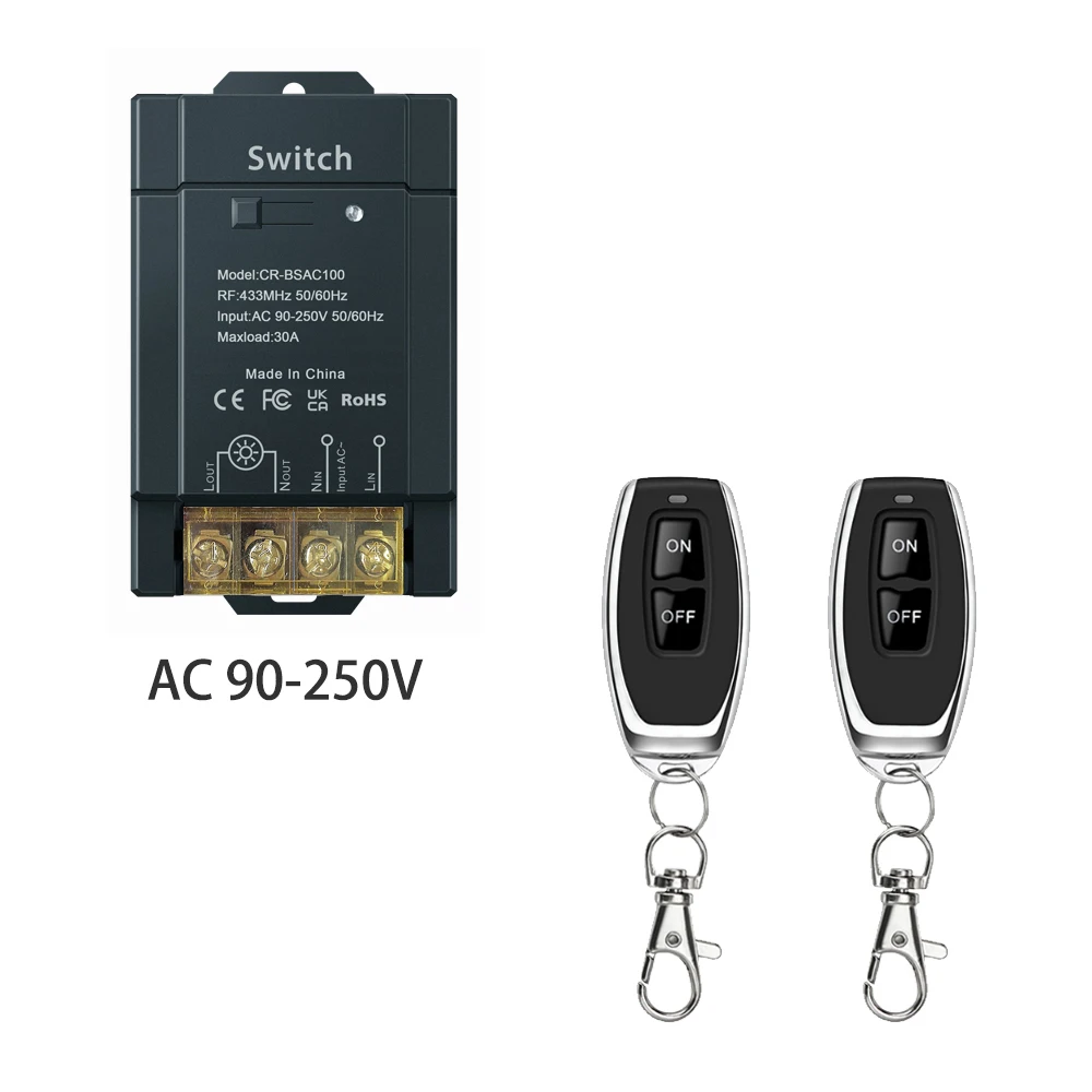 

COLOROCK Wireless Switch DIY Device 30A 90-250V AC RF433MHz Remote Control High Power Wide Voltage Widely Used