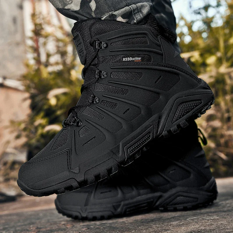 

Men Combat Ankle Boot Special Force Field Desert Tactical Army Boots Men's anti-slip Boots Lace Up Work Large size Safty Shoes