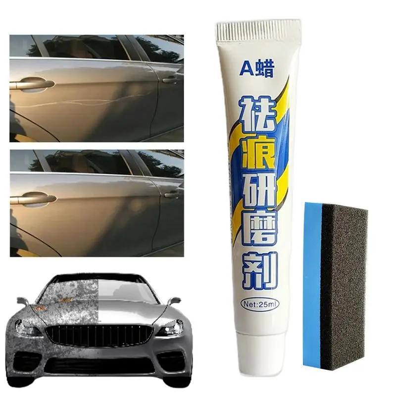 

New Car Scratch Wax 0.84oz Scratch Remover For Vehicles With Cleaning Sponge Auto Paint Restorer Car Polish Scratch Remover