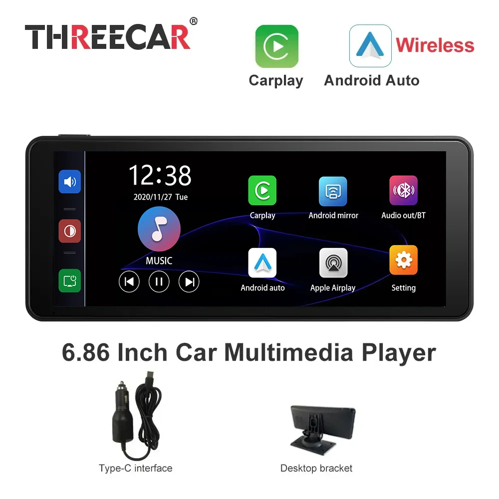 Carplay 6,86 дюймовый автомобильный мультимедийный плеер Android автомобильный монитор GPS навигация Сенсорный экран автомобильное радио DVR приборная панель
Carplay 6,86 дюймовый автомобильный мультимедийный плеер Android автомобильный монитор GPS навигация Сенсорный экран автомобильное радио DVR приборная панель