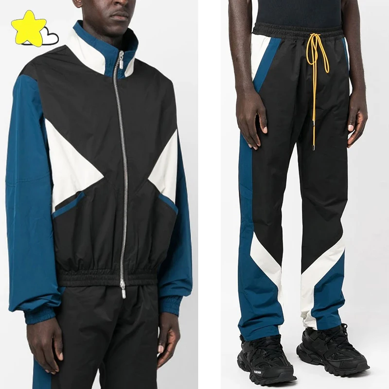 Streetwear Patchwork Spliced Color Blocking RHUDE Zipper Jacket Men Women Best Quality Casual Fashion Rhude Coat With Tags
Streetwear Patchwork Spliced Color Blocking RHUDE Zipper Jacket Men Women Best Quality Casual Fashion Rhude Coat With Tags
