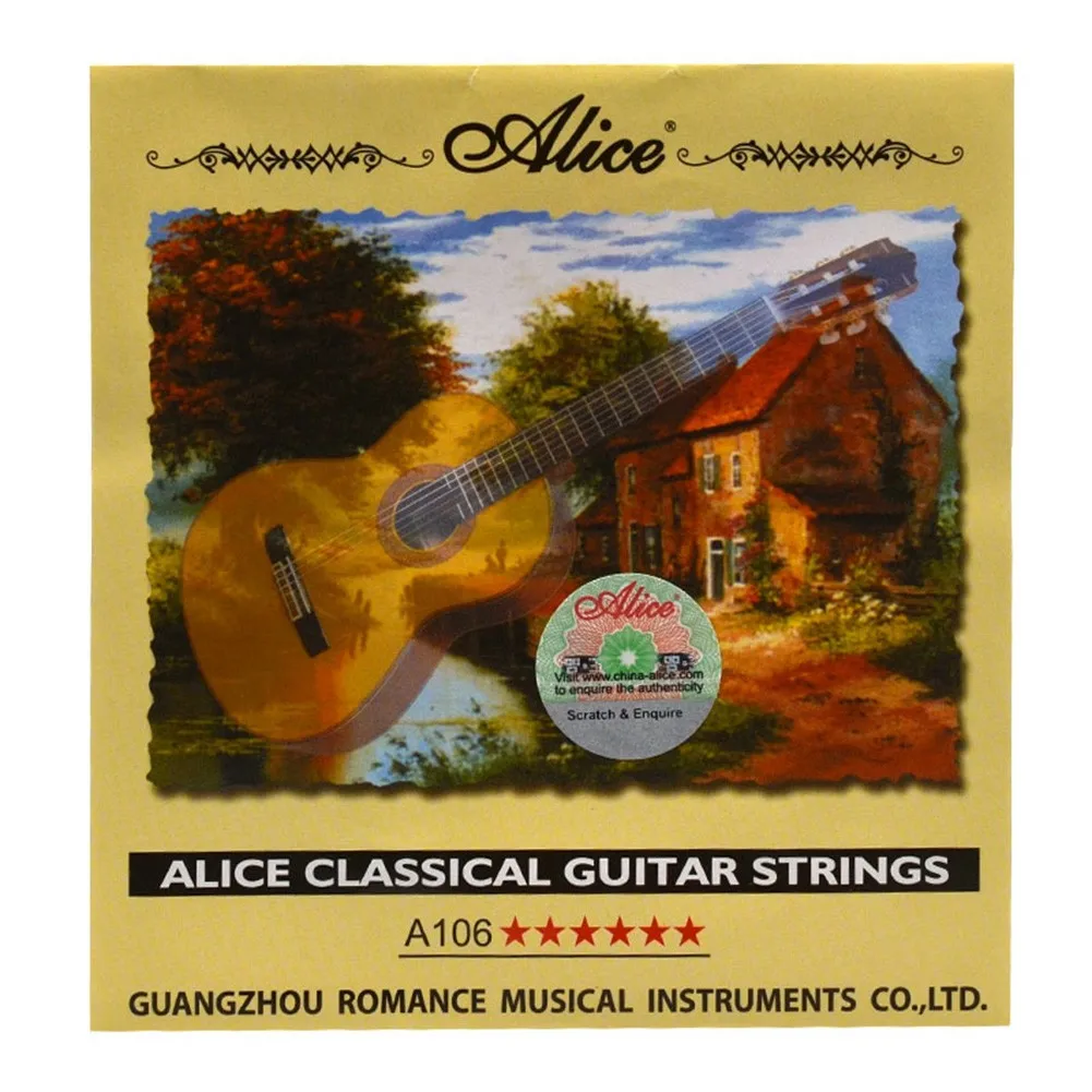 

Classical Guitar Strings 6pcs A106 Clear Nylon And Silver Plated Copper Wound For Classic Acoustic Folk Guitarra Instrument