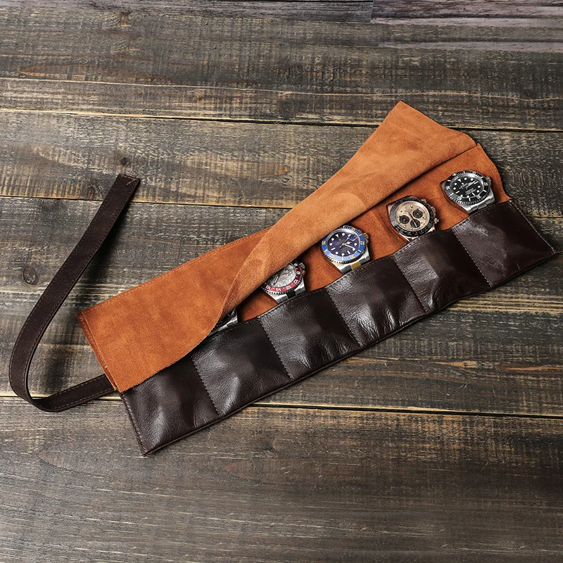 Leather Watch Box Organizer for Men Travel Storage Bag Luxury Retro Oil Wax Skin Roll Up Package Case for Watch Portable Display
Leather Watch Box Organizer for Men Travel Storage Bag Luxury Retro Oil Wax Skin Roll Up Package Case for Watch Portable Display