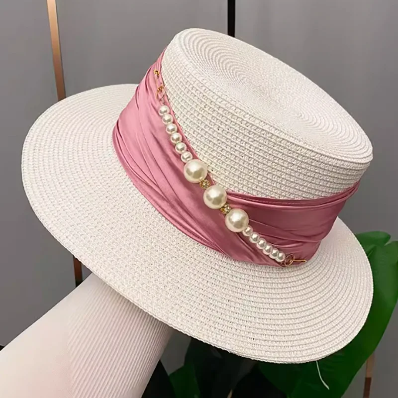 Шляпа женская Соломенная, элегантная жемчужная Панама с плоским верхом, летняя
Шляпа женская Соломенная, элегантная жемчужная Панама с плоским верхом, летняя