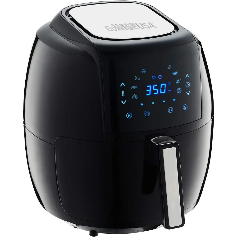 

1700-Watt 5.8-QT 8-in-1 Digital Air Fryer with Recipe Book, Black, Comes with Non-stick Pan and Detachable Basket Equipped
