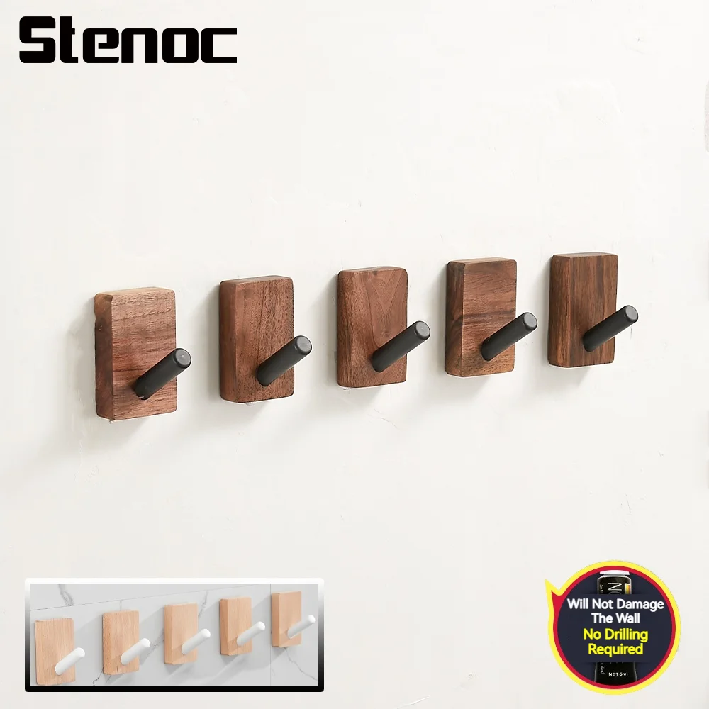 No Punching White/Black Walnut Coat Hooks Wall Hanging Bathroom Hooks For Towel & Coat Wooden Hooks Decorative Wall Hanger Hooks
No Punching White/Black Walnut Coat Hooks Wall Hanging Bathroom Hooks For Towel & Coat Wooden Hooks Decorative Wall Hanger Hooks