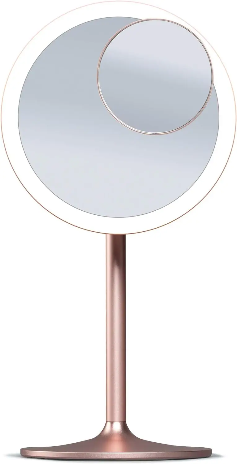

Зеркало для макияжа с подсветкой и 3 параметрами освещения, перезаряжаемое зеркало для туалетного столика с увеличением 1x/ 10x-Съемная Алюминиевая Подставка