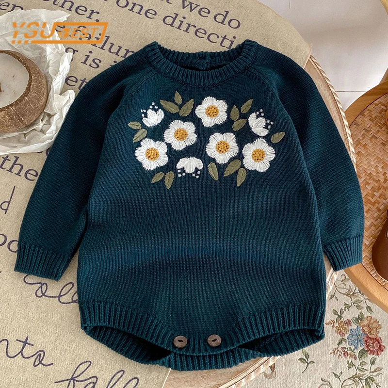 Spring Kids Baby Girls Long Sleeve Embroider Knit Jumpsuit Infant Baby Girls Clothes Newborn Baby Girls Rompers 0-3Yrs
Spring Kids Baby Girls Long Sleeve Embroider Knit Jumpsuit Infant Baby Girls Clothes Newborn Baby Girls Rompers 0-3Yrs