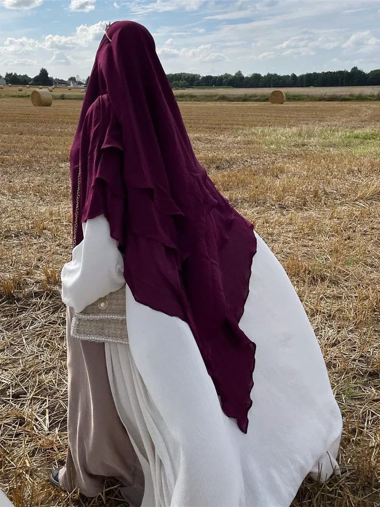 3 Layers Long Hijab Khimar for Muslim Women Headcarf One Piece Khimars Ramadan Eid Islamic Clothing Hijabs Wrap Prayer Garment
3 Layers Long Hijab Khimar for Muslim Women Headcarf One Piece Khimars Ramadan Eid Islamic Clothing Hijabs Wrap Prayer Garment